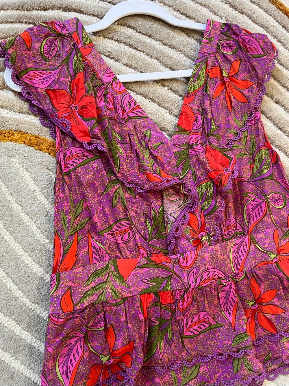 Floral Ruffle Women's Top - Picture 2 of 5